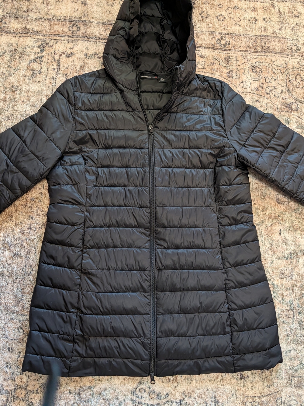 Women's Black Puffer Coat with Hood